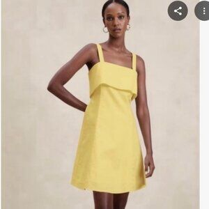 Banana Republic Linen Yellow Mini Dress